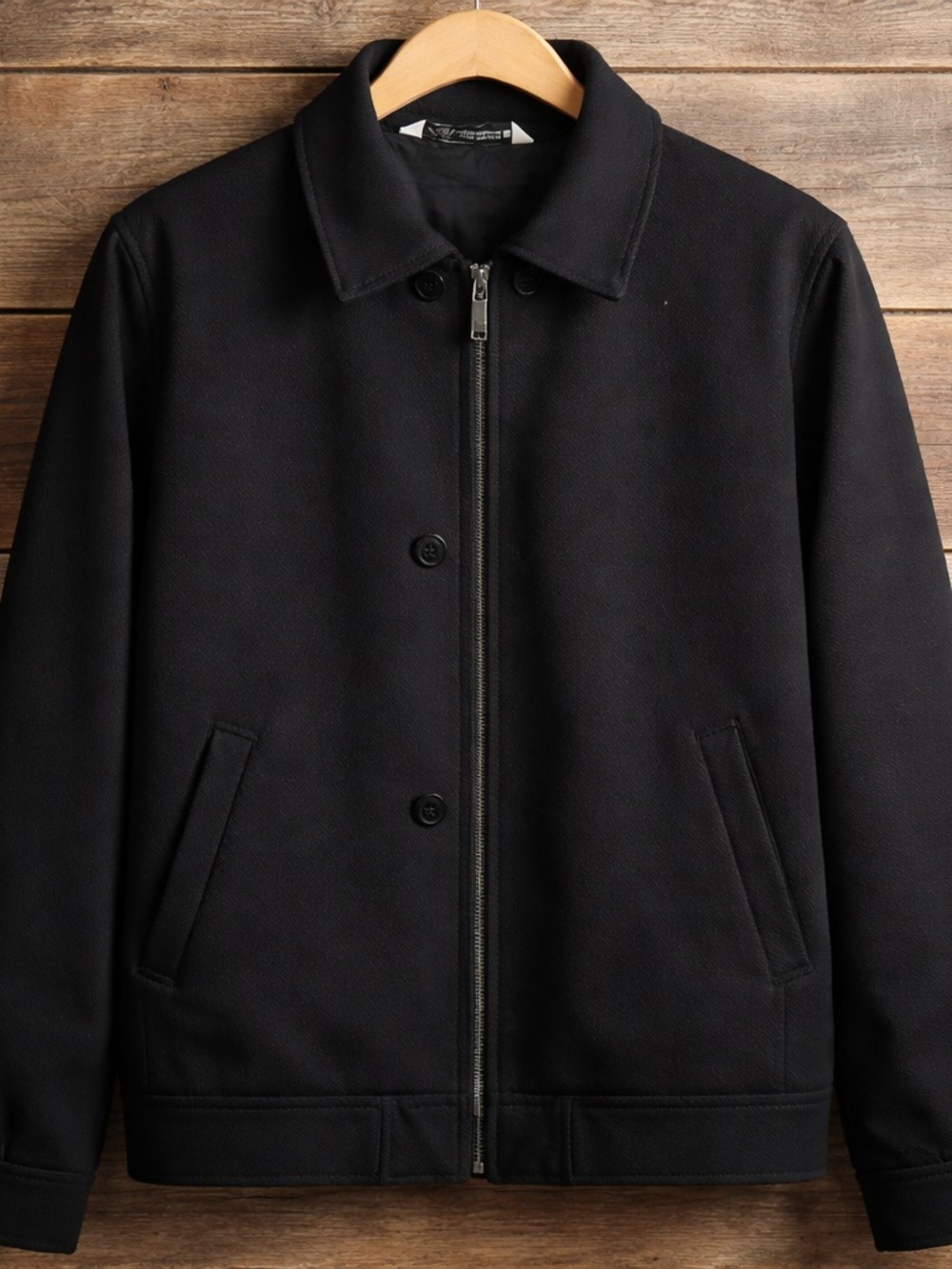 Zara Men's Black Zip-Front Jacket